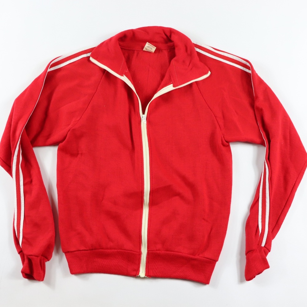 80s New Soffe Mens Small Warm Up Track Jacket Red